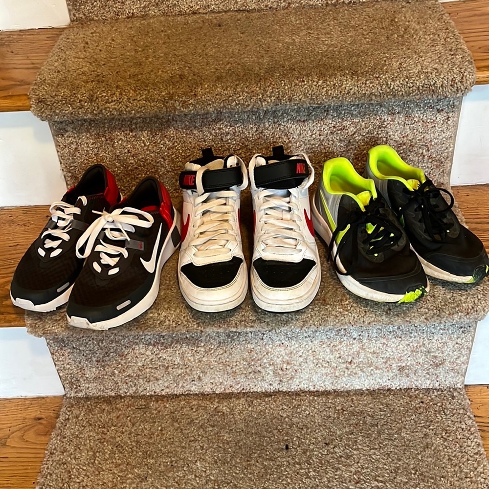 3 pairs Nike sneakers boys EUC-will sell separately